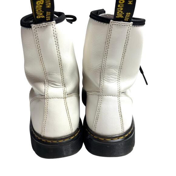 Dr. Martens Zavala White Leather 8 Eye Lace Up Combat Boot 8 - Picture 8 of 11